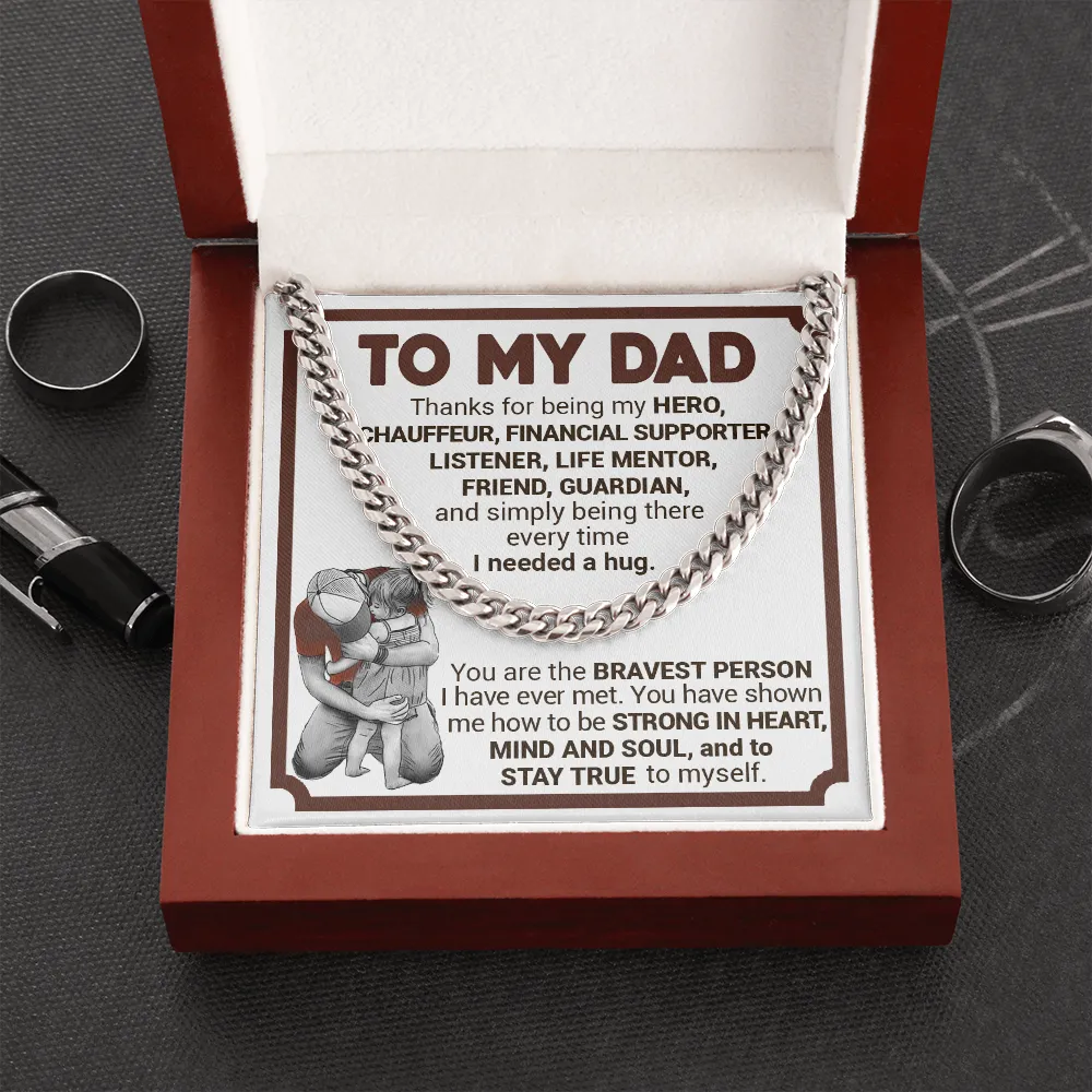 Dad Gift From Daughter, Cuban Chain Link Necklace
