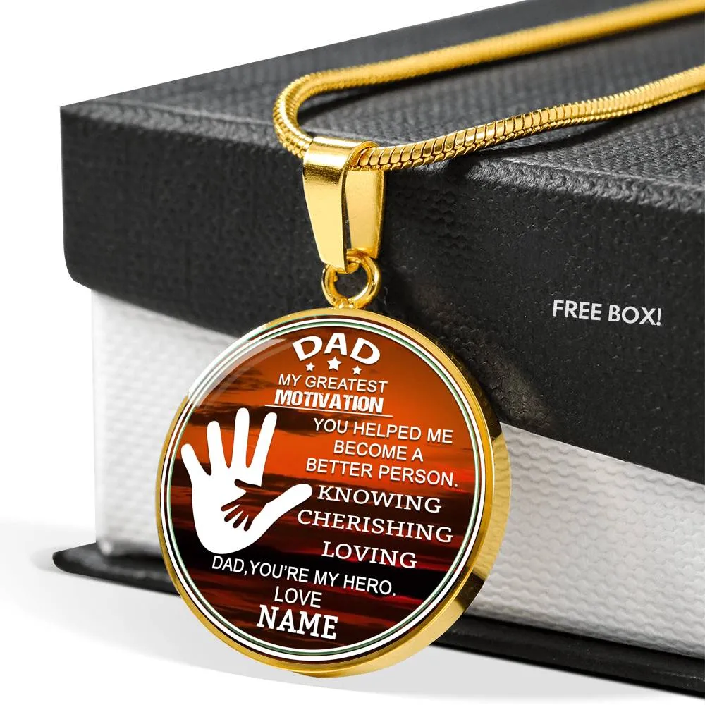 DAD YOU'RE MY HERO LUXURY CIRCLE NECKLACE