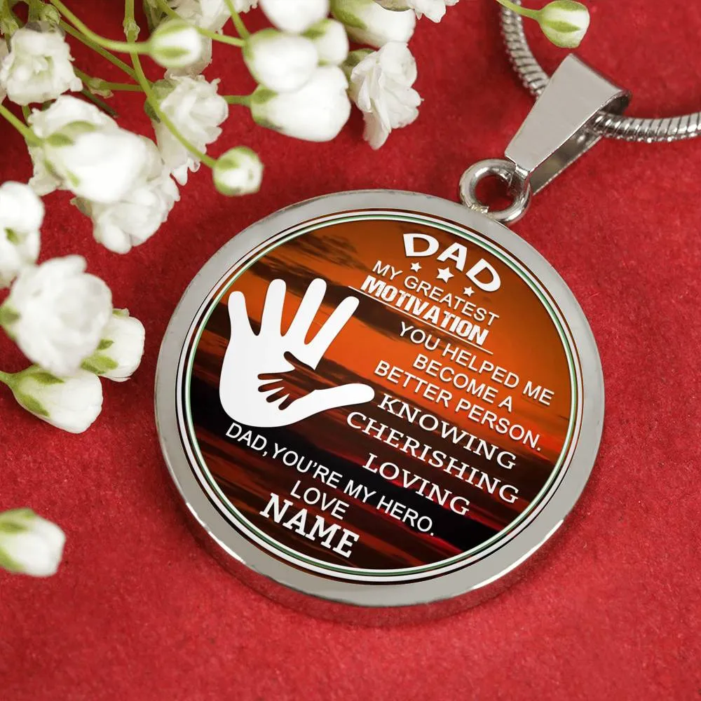 DAD YOU'RE MY HERO LUXURY CIRCLE NECKLACE