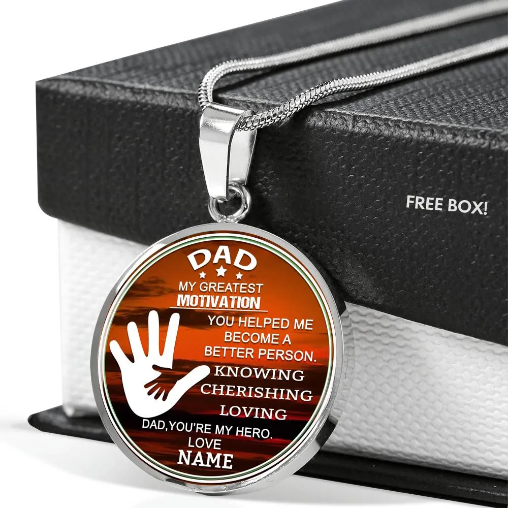 DAD YOU'RE MY HERO LUXURY CIRCLE NECKLACE