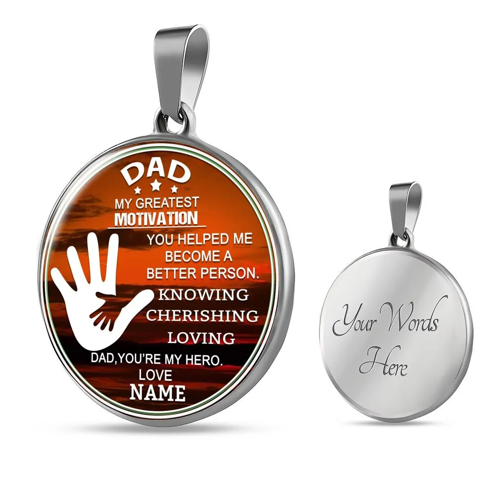 DAD YOU'RE MY HERO LUXURY CIRCLE NECKLACE