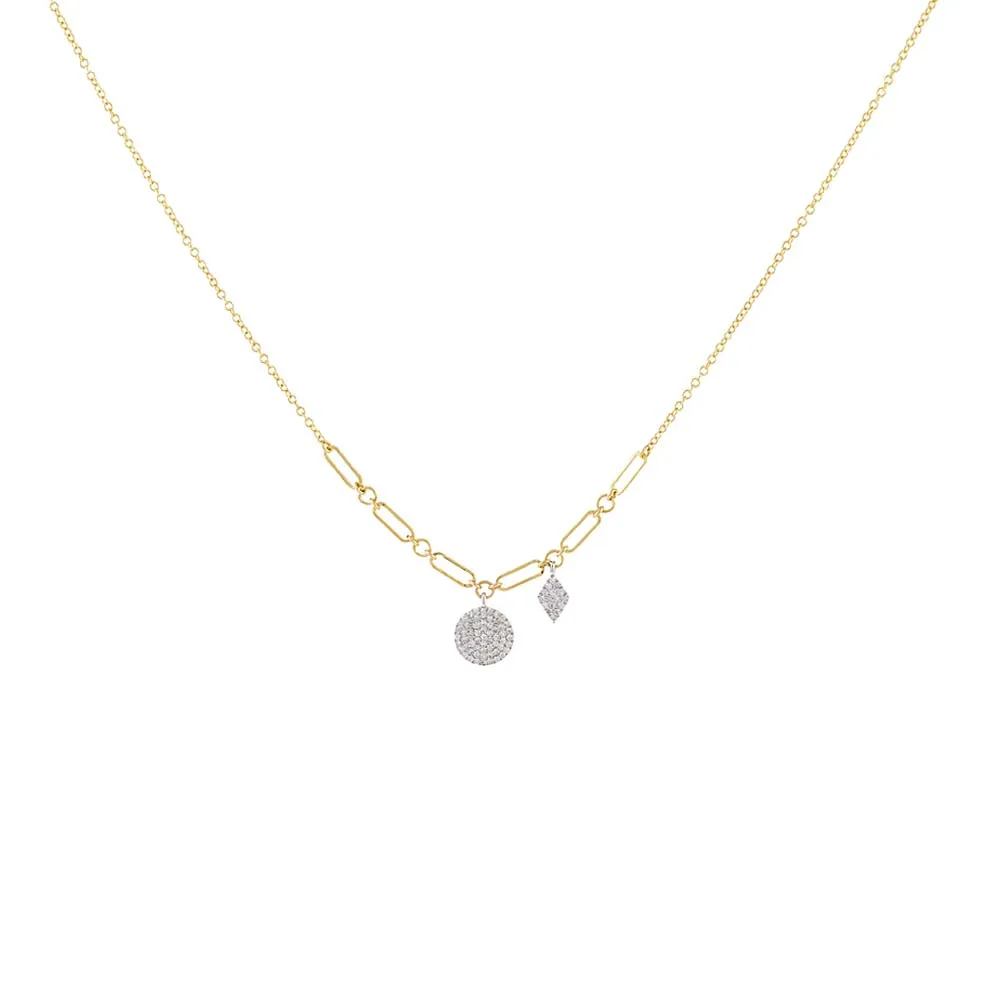 Dainty Diamond Charm Necklace 14K