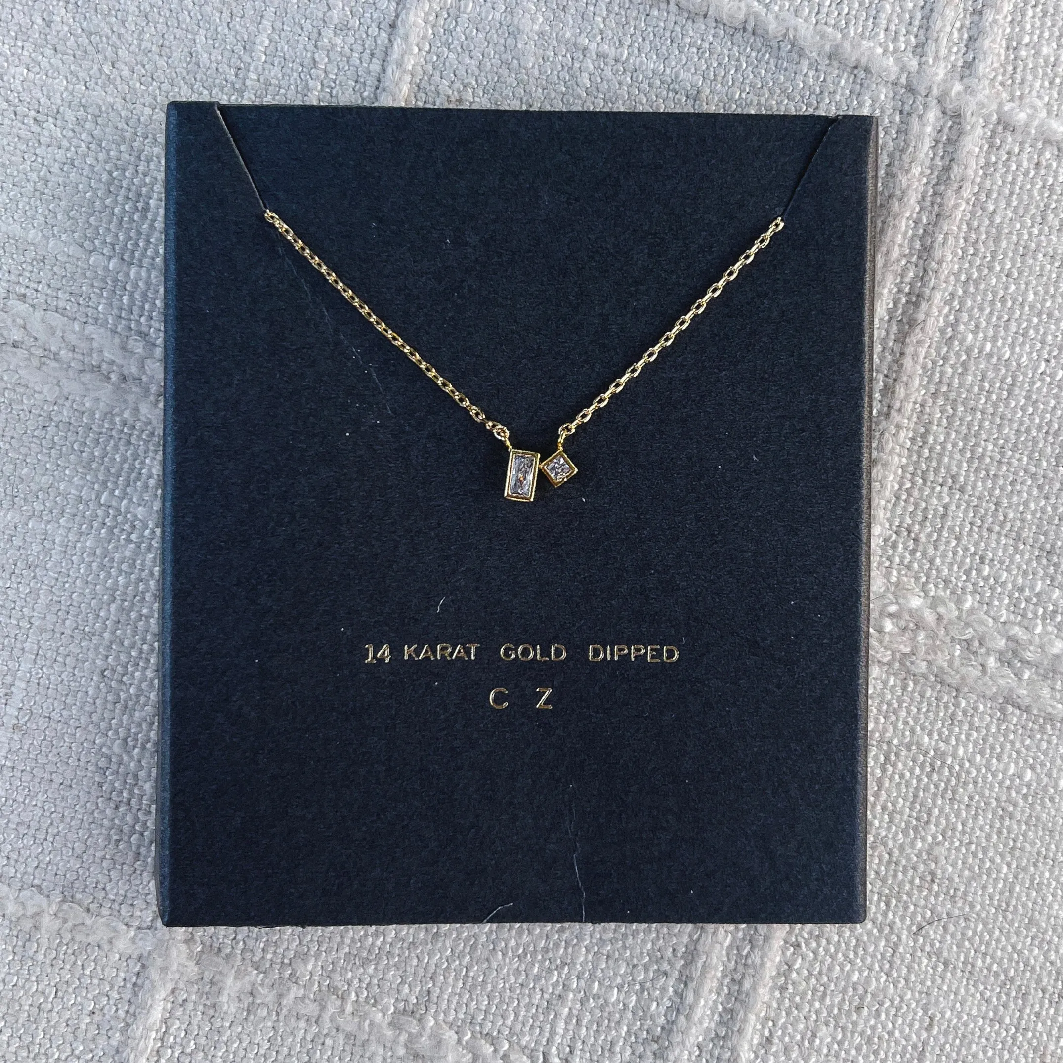 Dainty Square Charm Necklace - LAST ONE