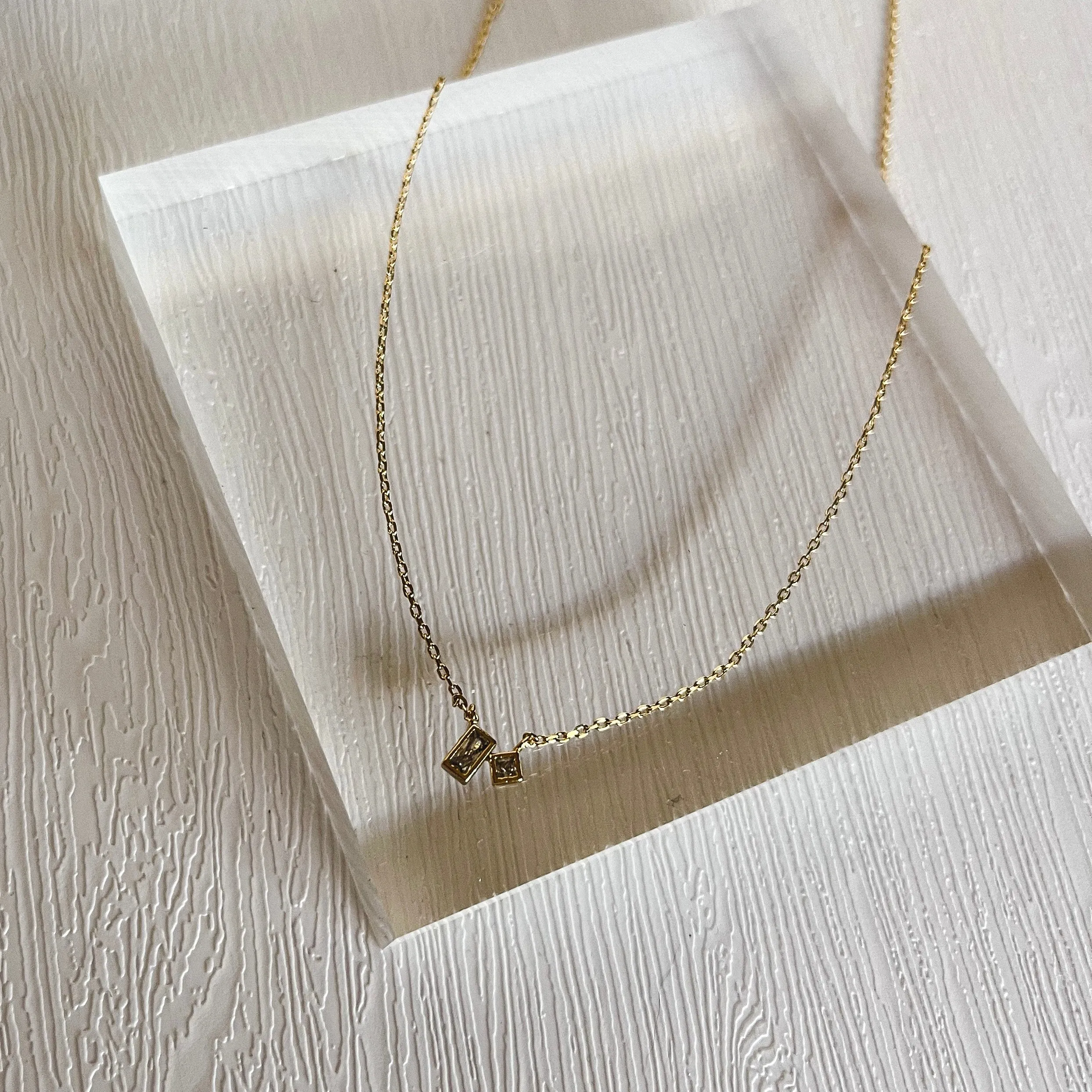 Dainty Square Charm Necklace - LAST ONE