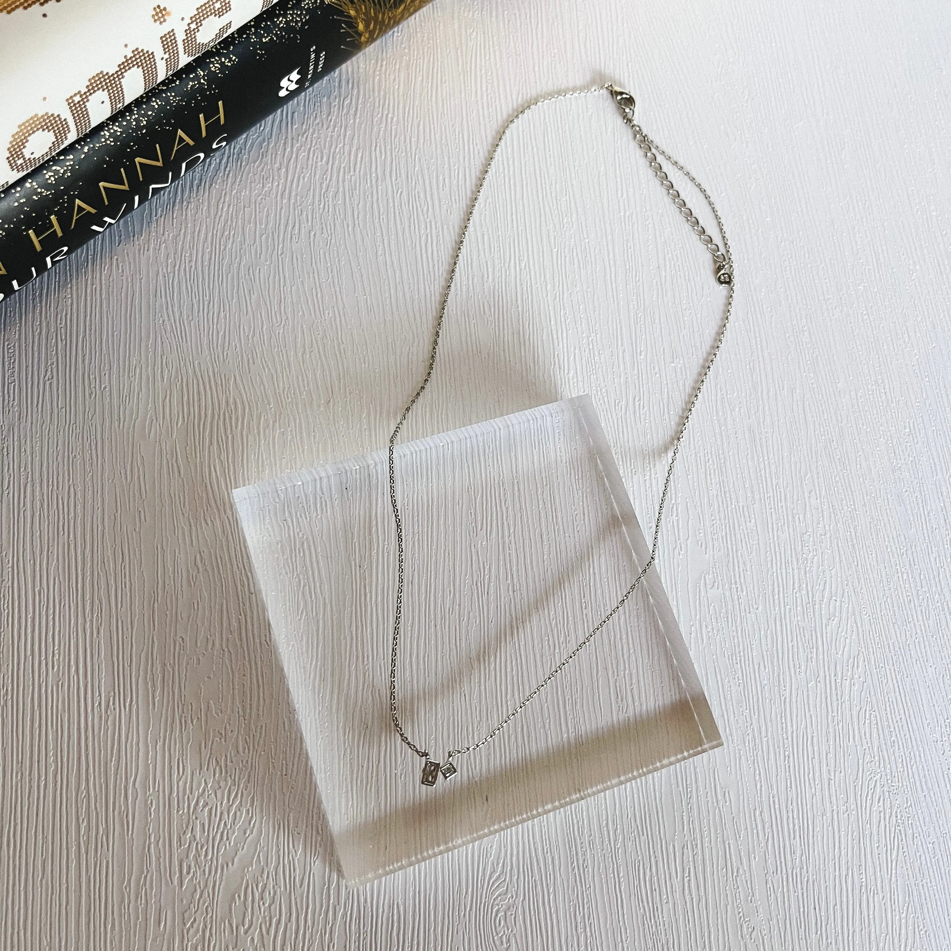 Dainty Square Charm Necklace - LAST ONE