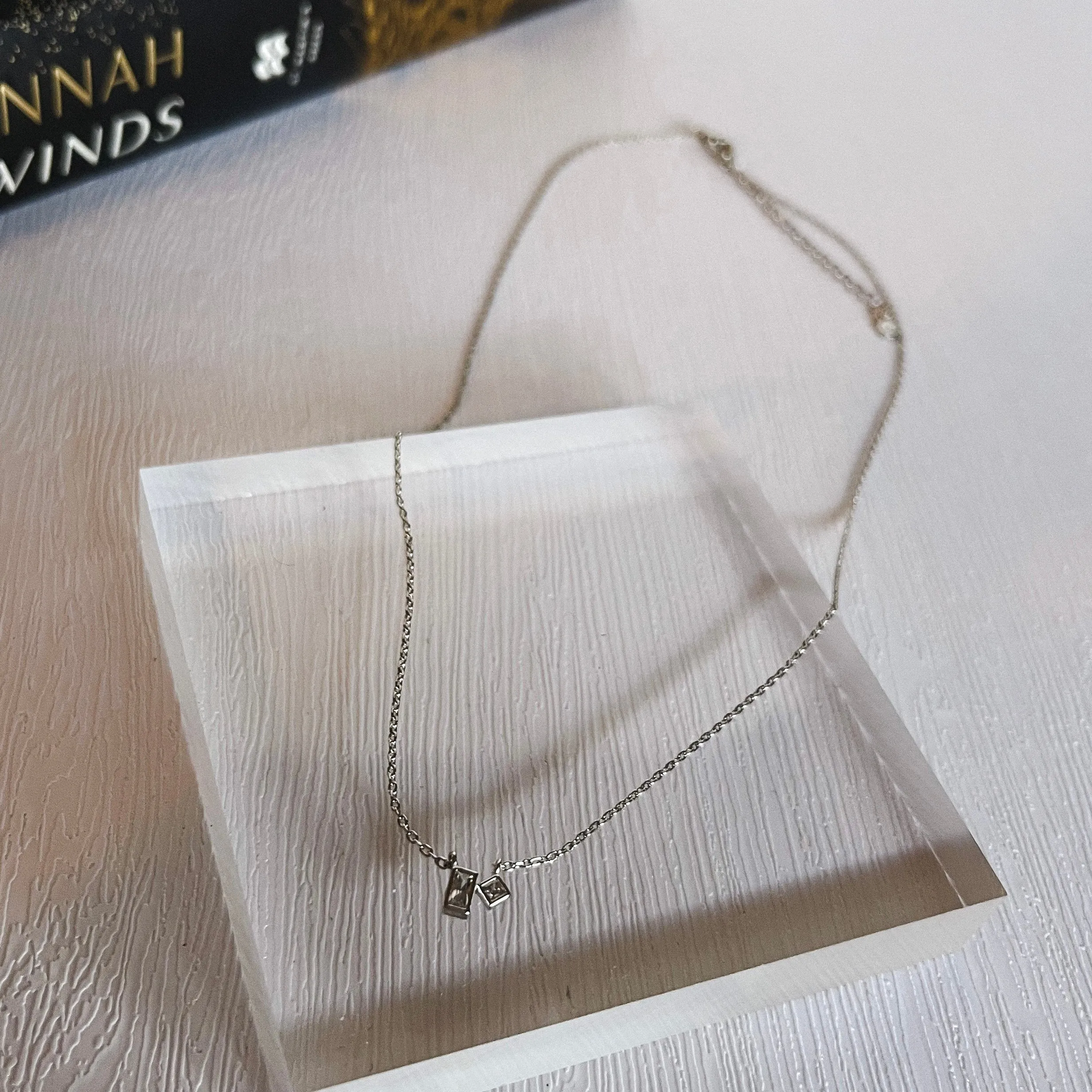 Dainty Square Charm Necklace - LAST ONE