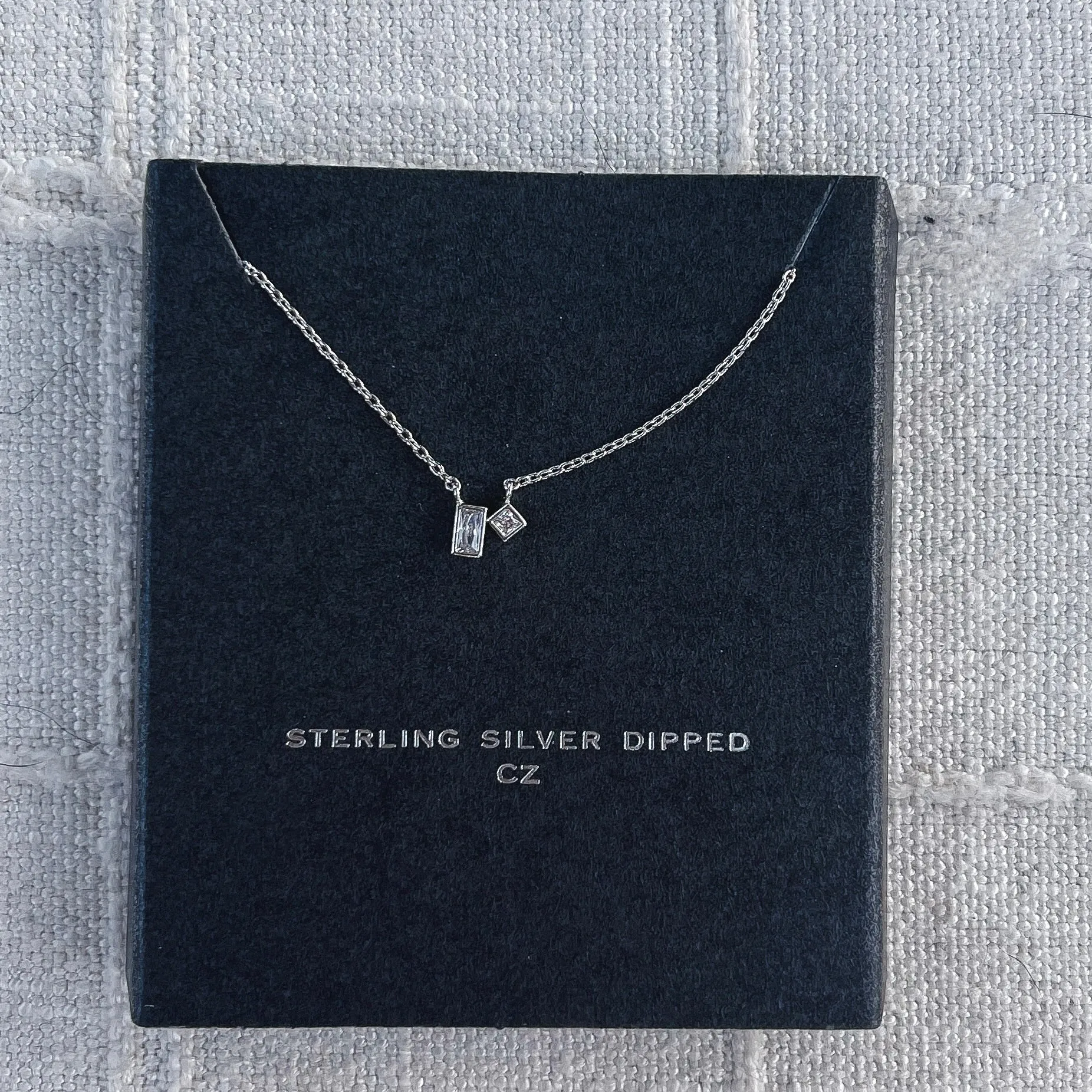 Dainty Square Charm Necklace - LAST ONE