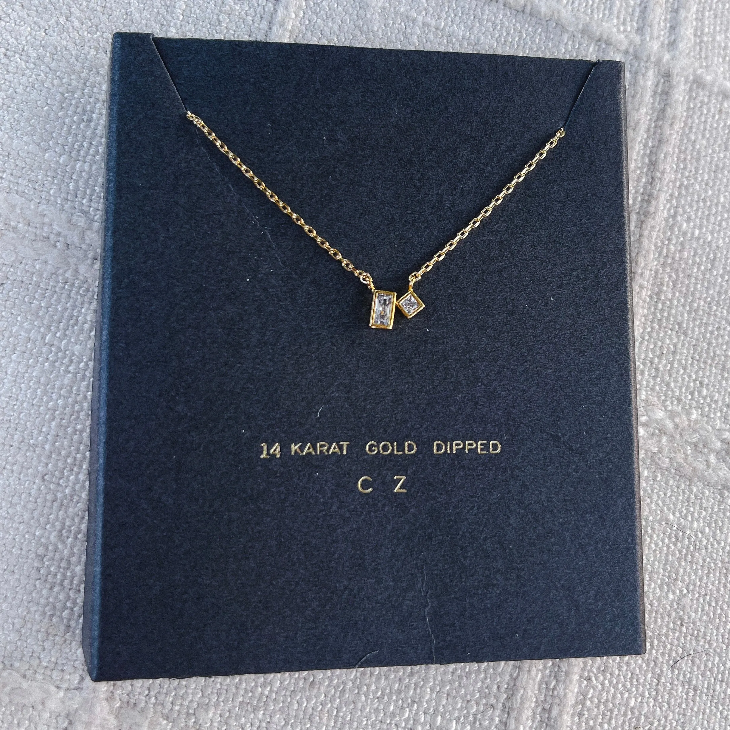 Dainty Square Charm Necklace - LAST ONE