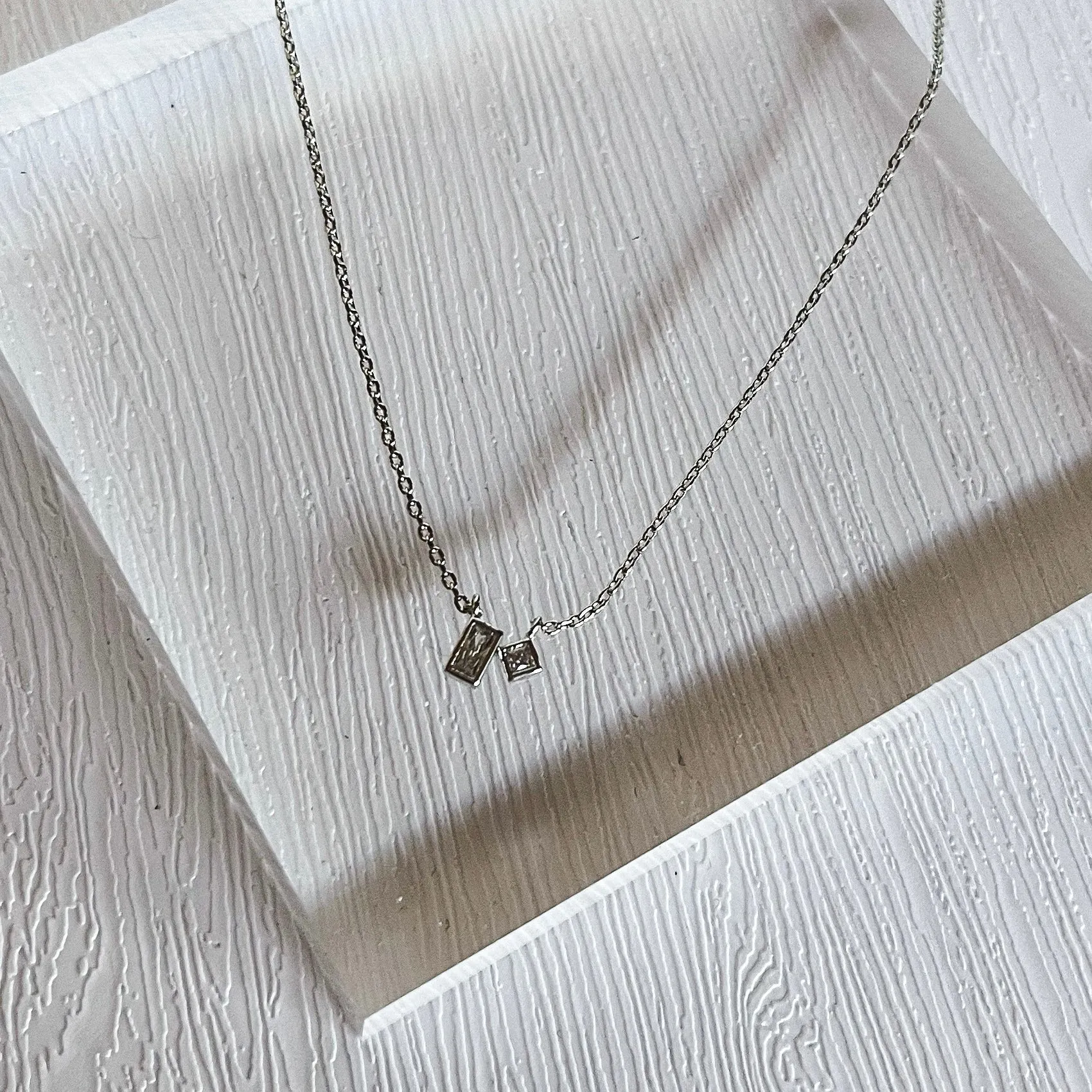 Dainty Square Charm Necklace - LAST ONE