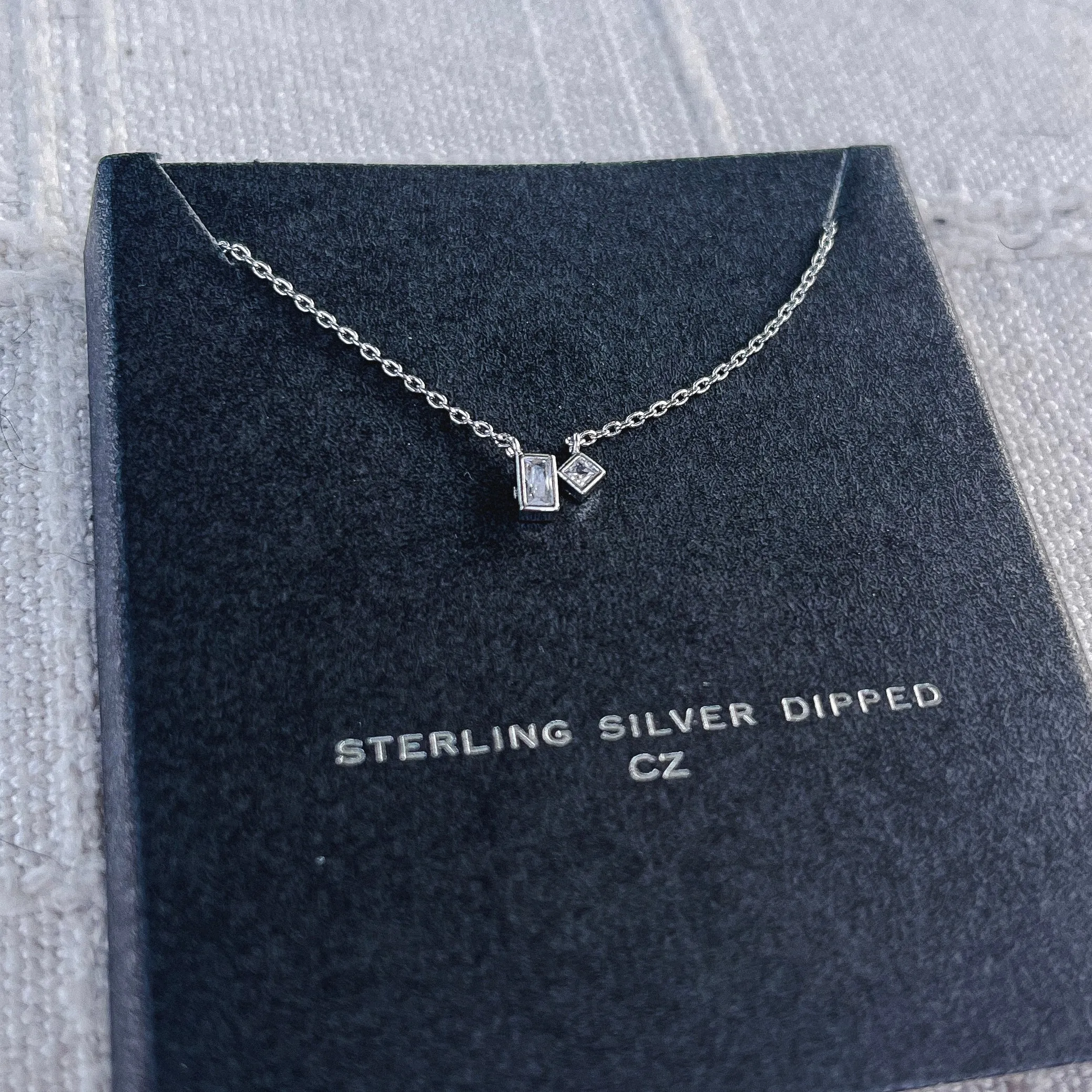 Dainty Square Charm Necklace - LAST ONE