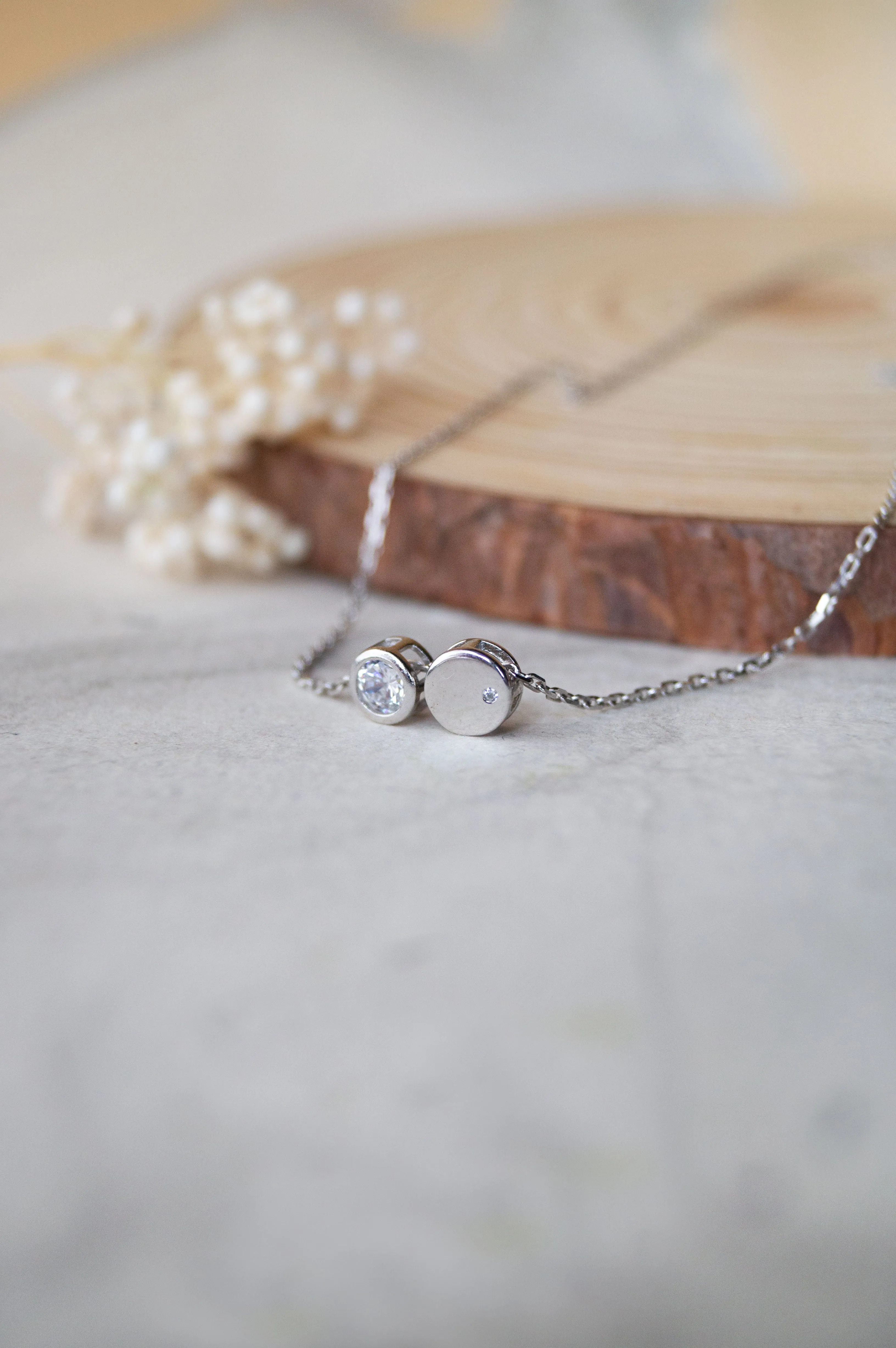 Dancing Shining Circles Sterling Silver Chain Necklace