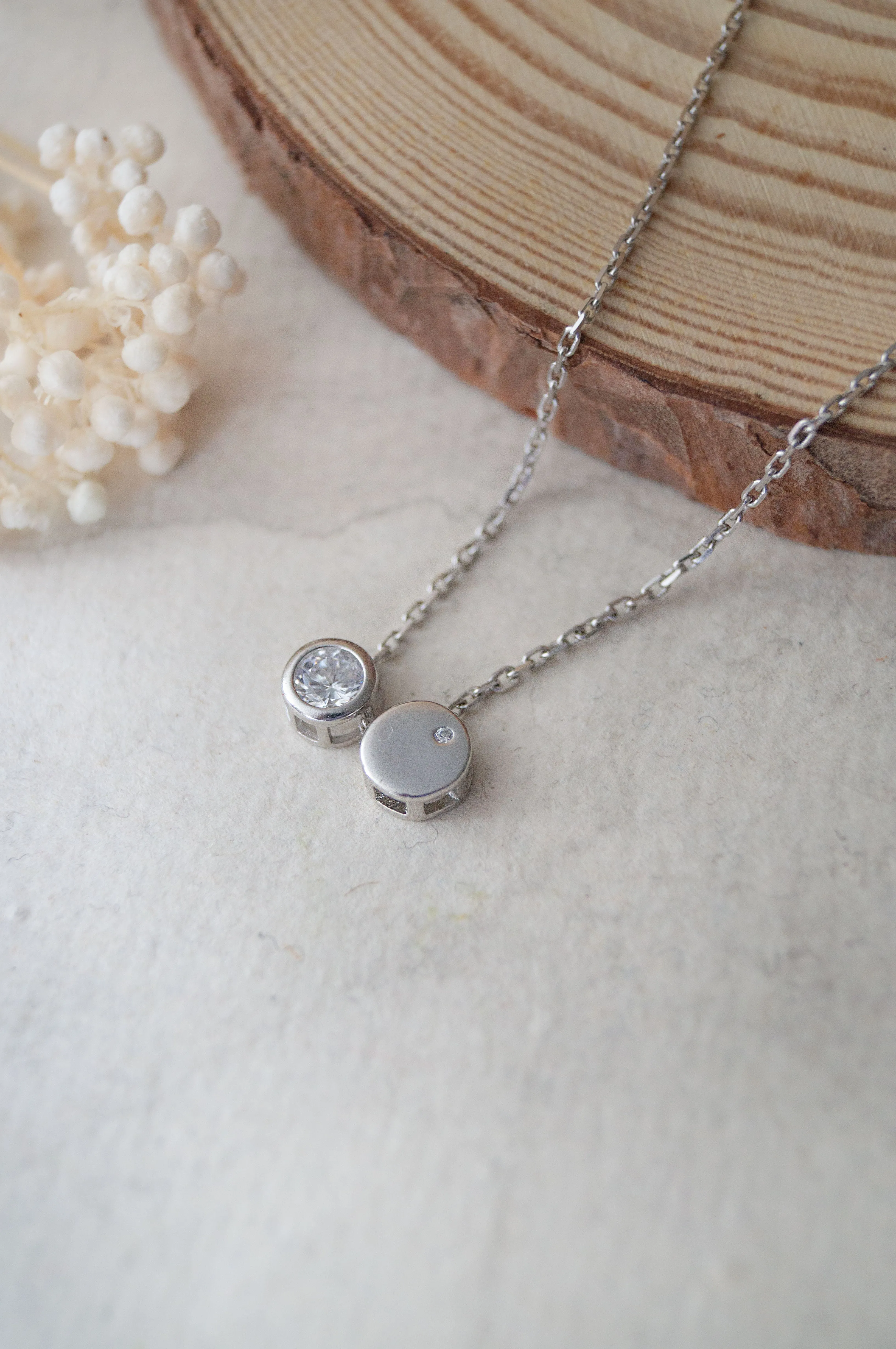 Dancing Shining Circles Sterling Silver Chain Necklace