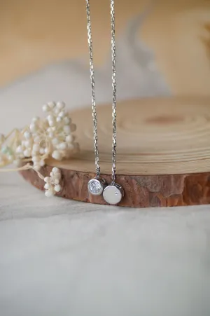 Dancing Shining Circles Sterling Silver Chain Necklace