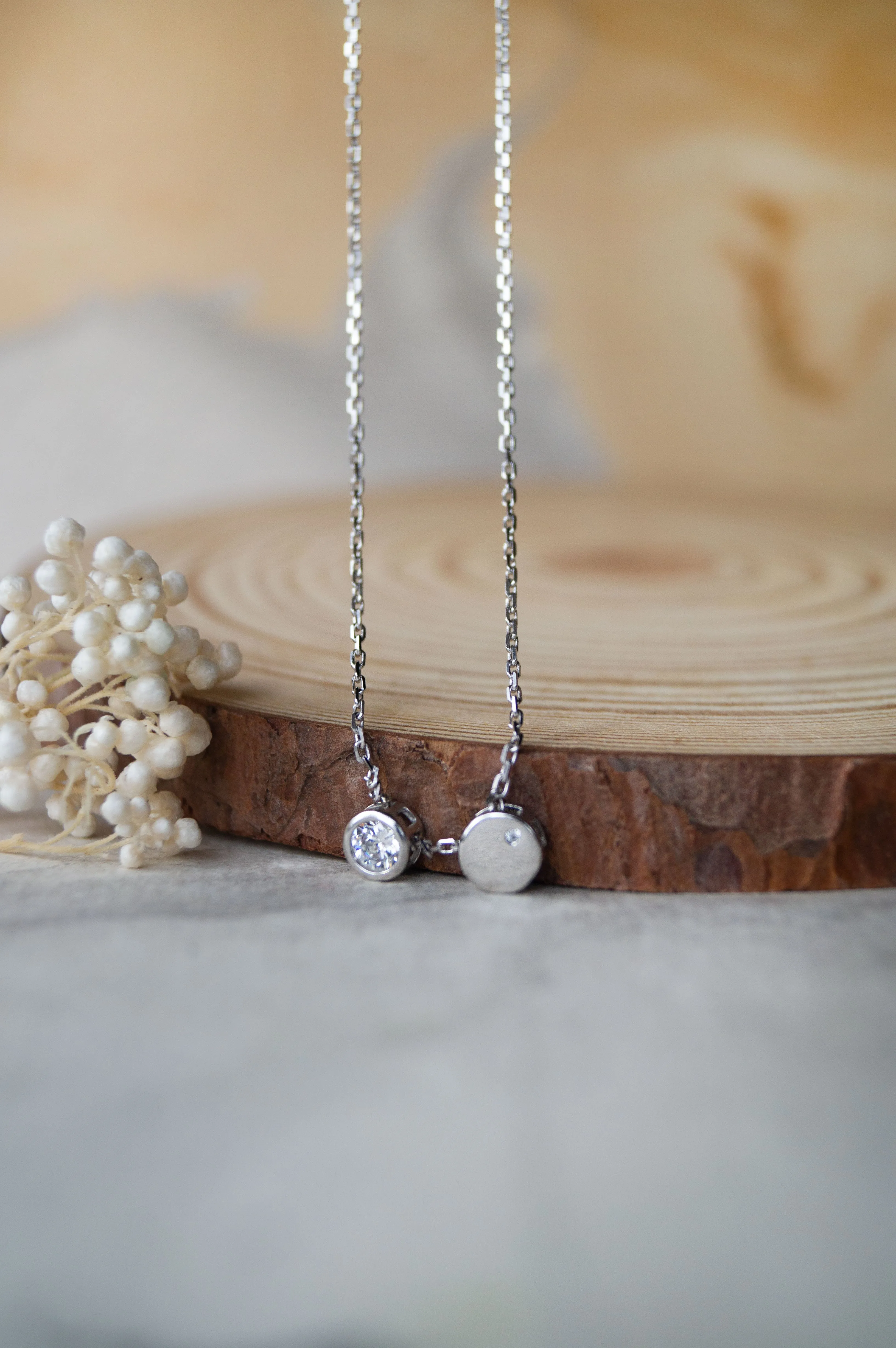 Dancing Shining Circles Sterling Silver Chain Necklace