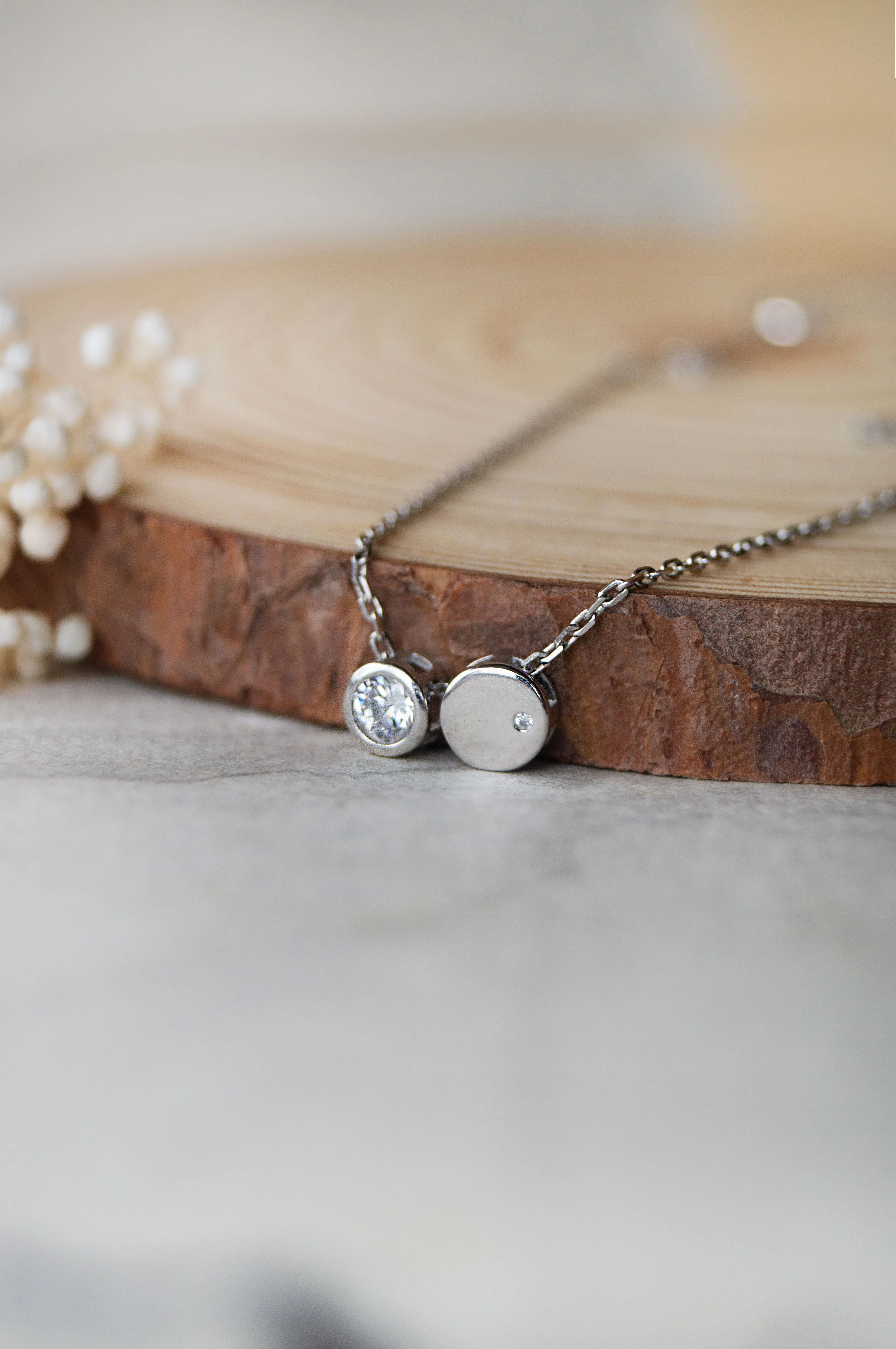 Dancing Shining Circles Sterling Silver Chain Necklace