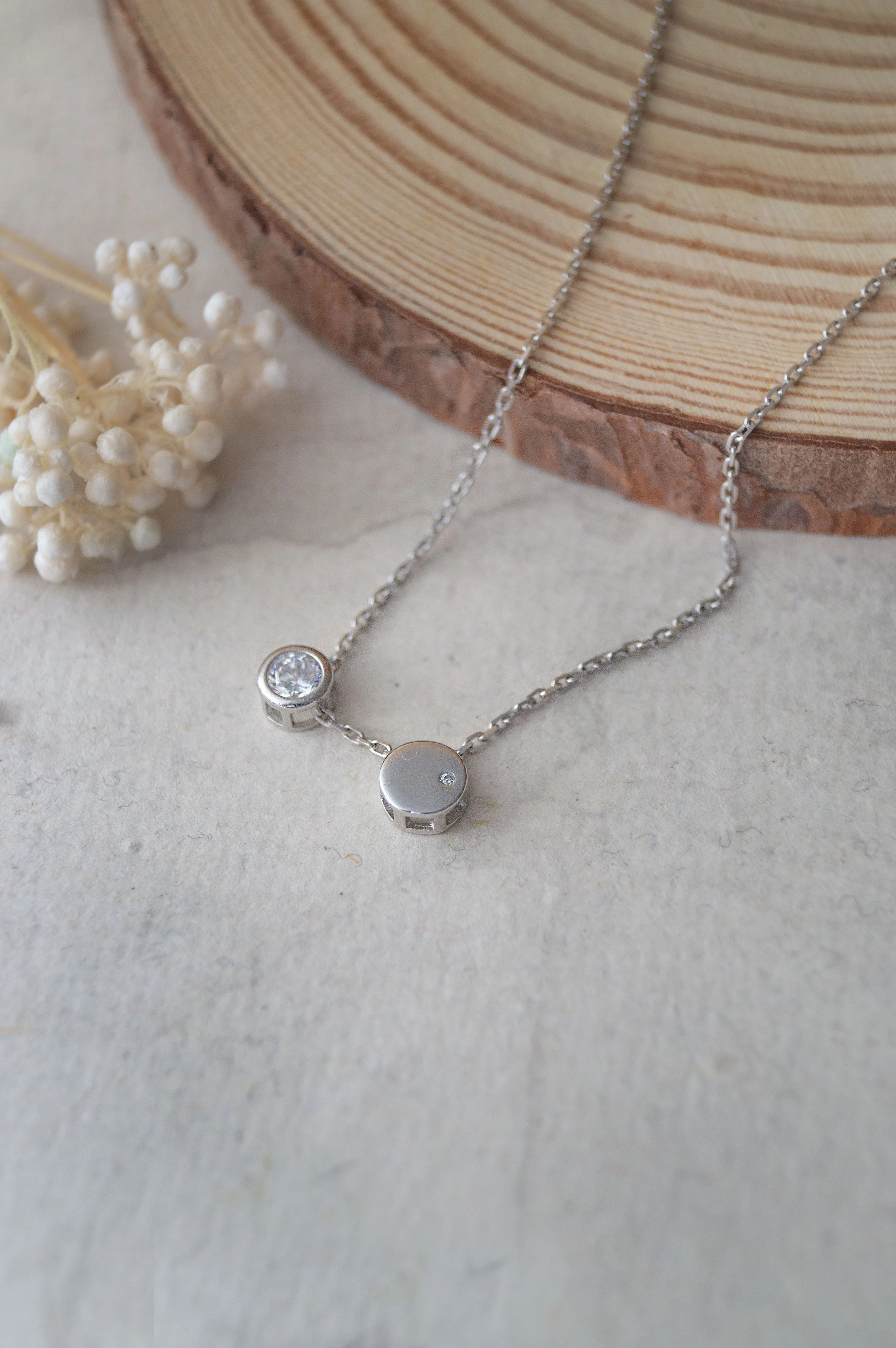 Dancing Shining Circles Sterling Silver Chain Necklace