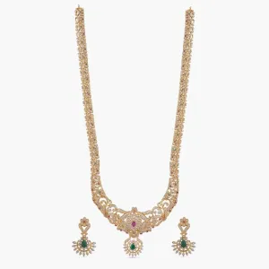Deval Nakshatra CZ Long Necklace Set