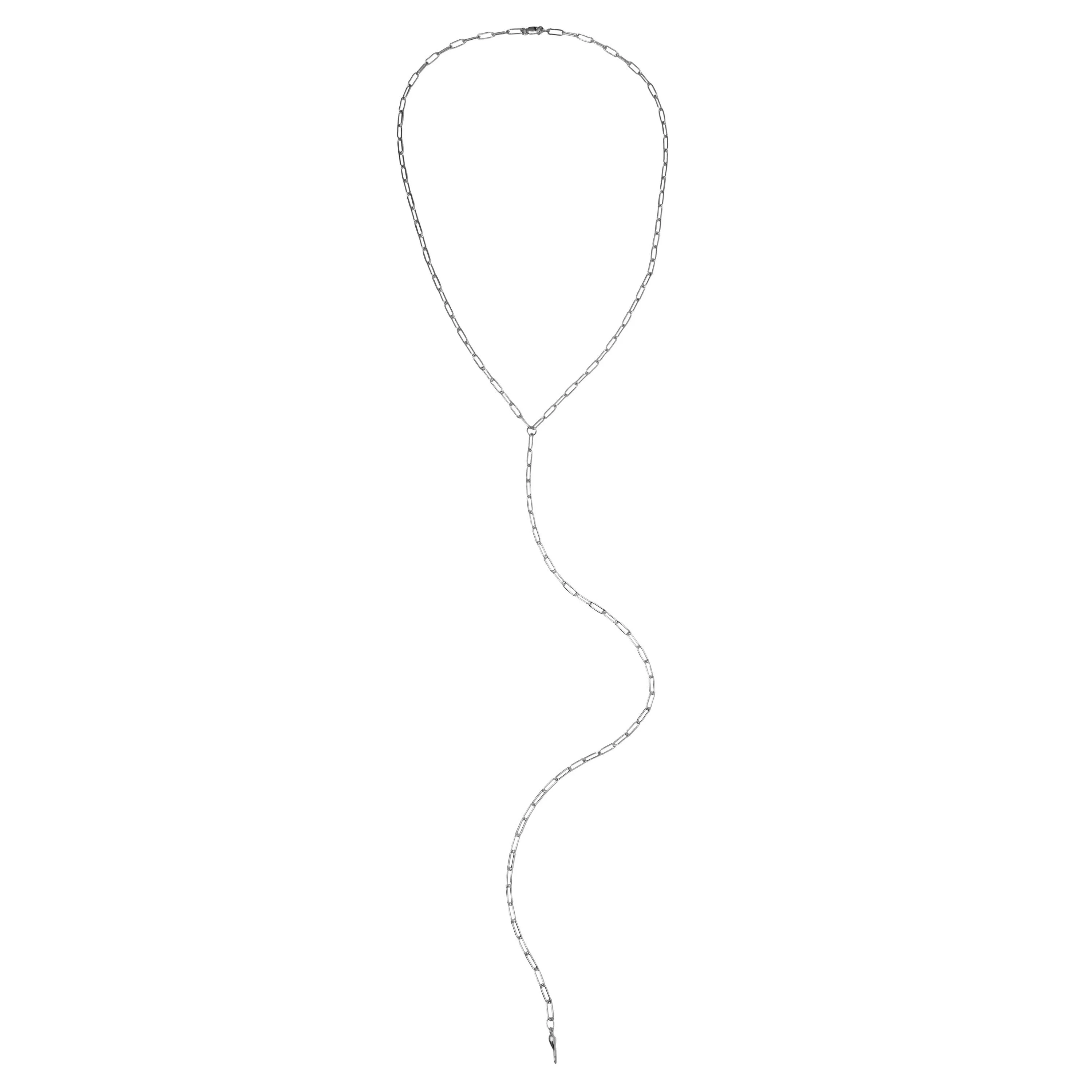 Dew Micro Rectangle Chain Necklace - Sterling Silver