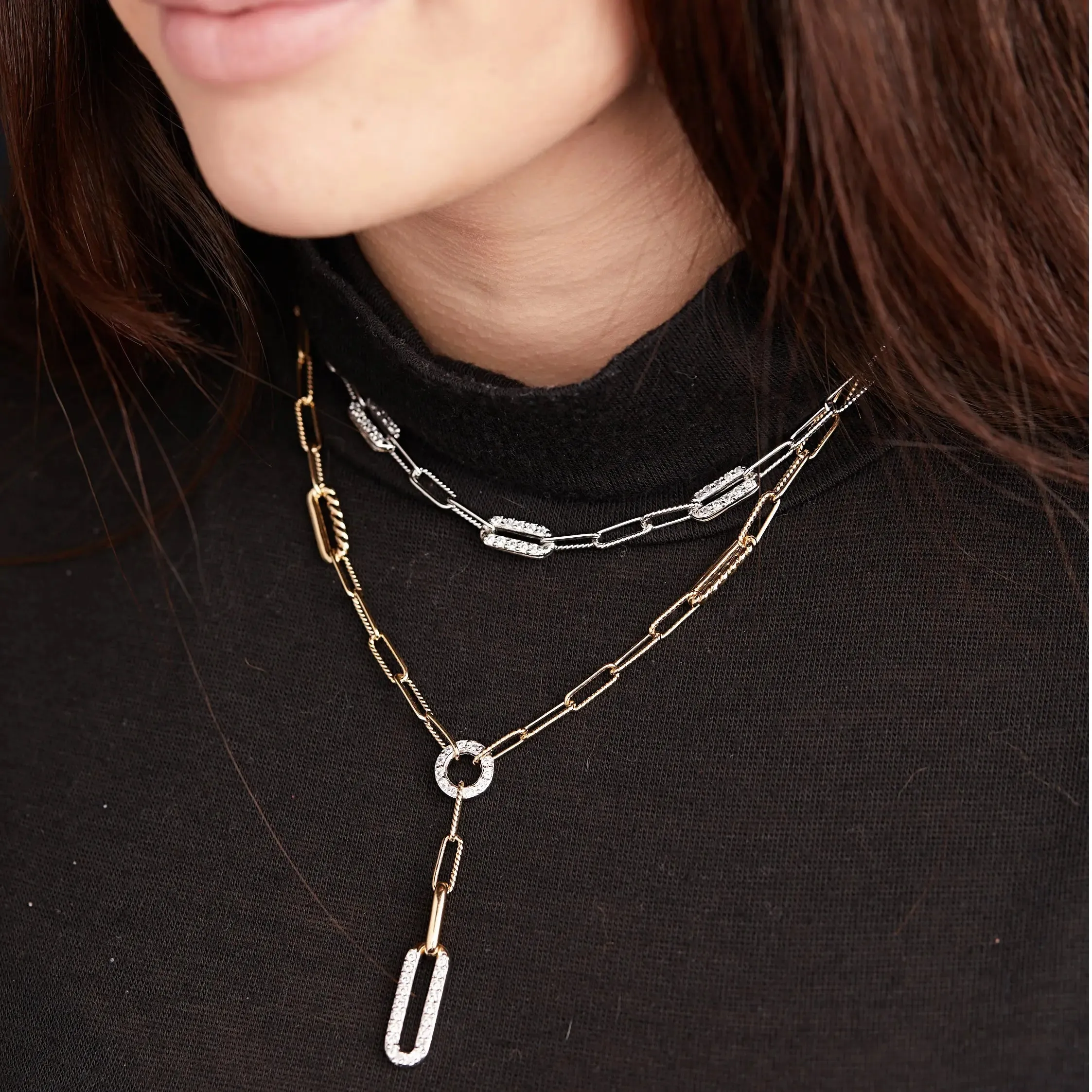 Diamante - Three Station Pavé Necklace