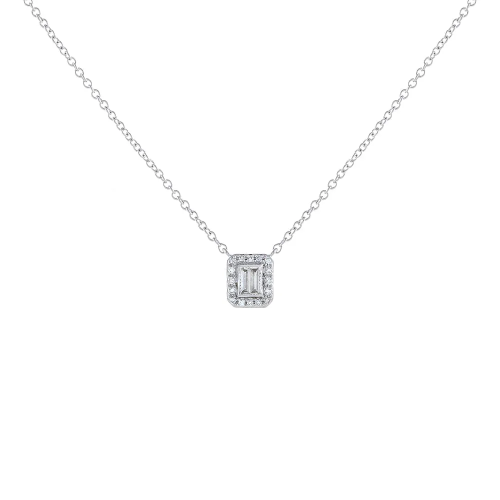 Diamond Baguette Necklace 14K