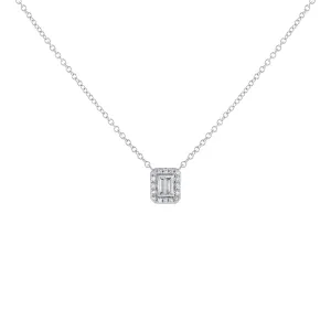 Diamond Baguette Necklace 14K