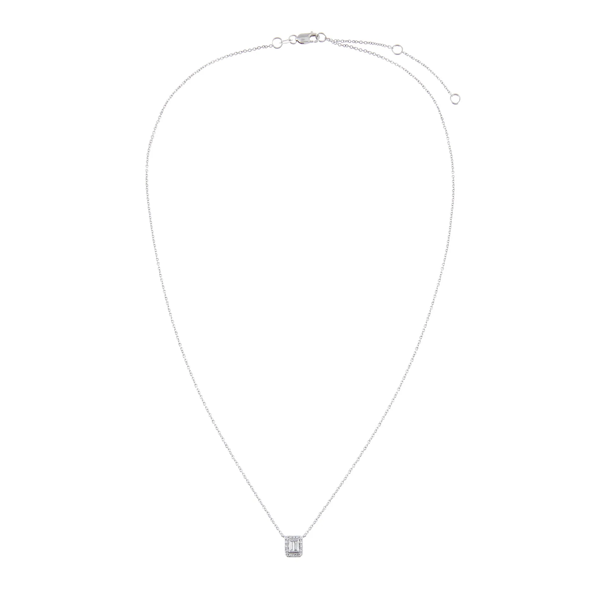 Diamond Baguette Necklace 14K