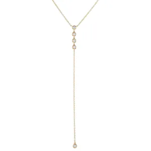 Diamond Bezel Lariat 14K