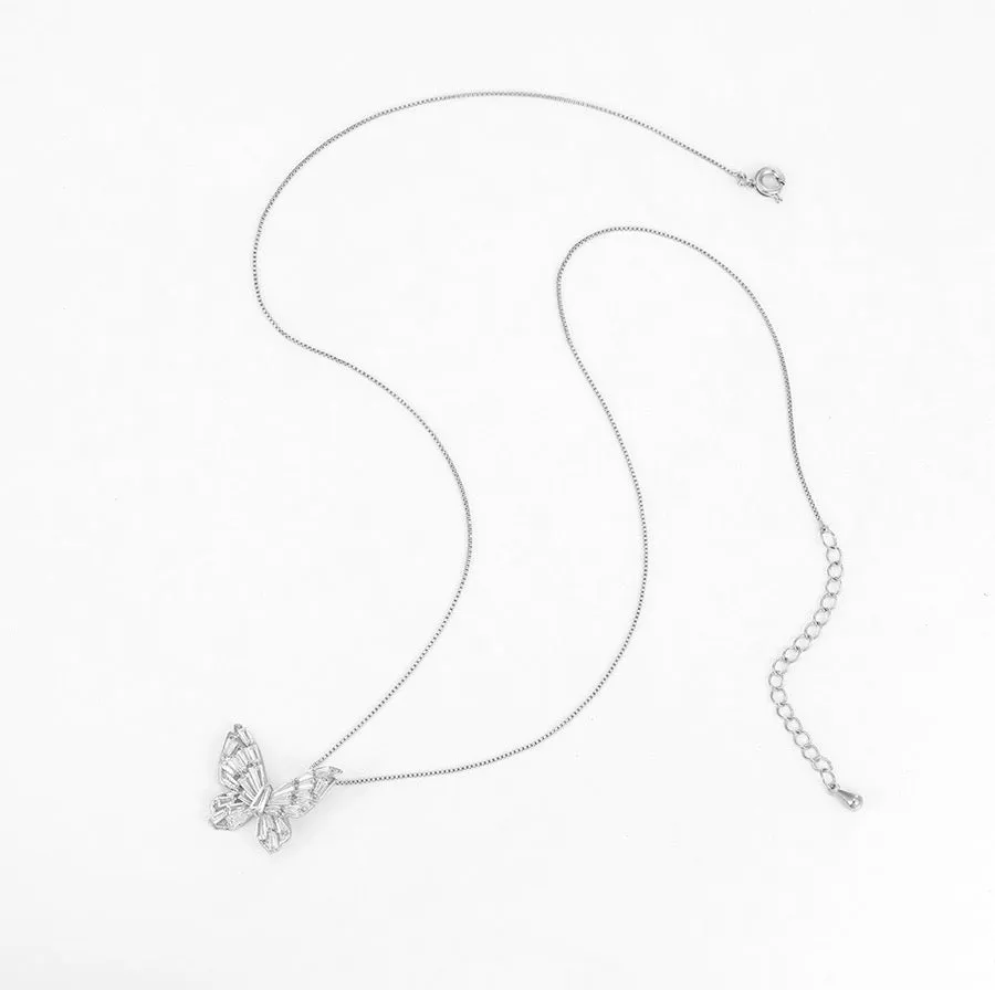 Diamond Butterfly Bloom Necklace
