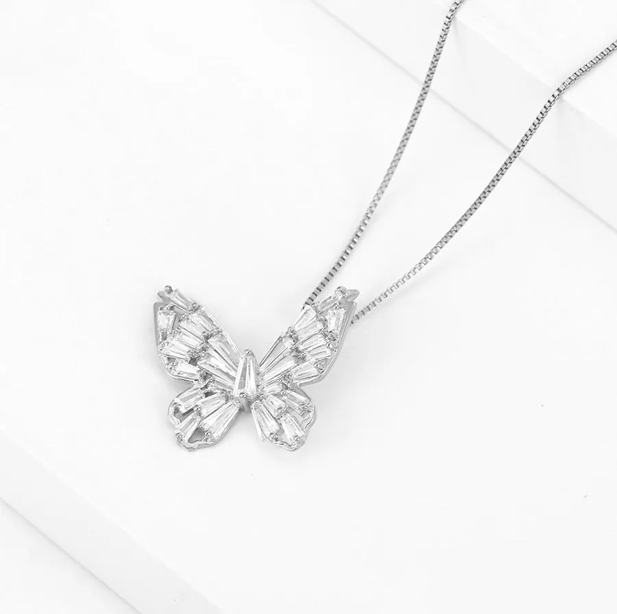 Diamond Butterfly Bloom Necklace