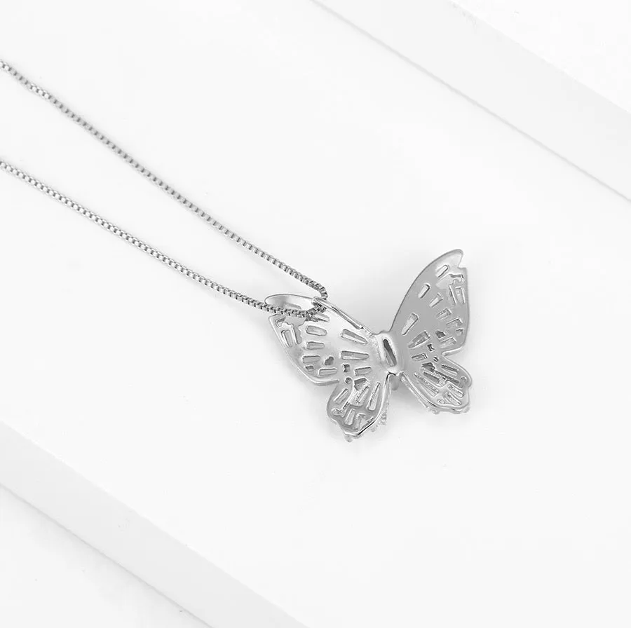 Diamond Butterfly Bloom Necklace