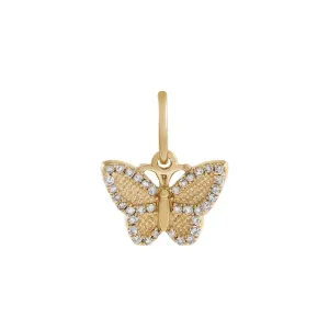 Diamond Butterfly Charm 14K