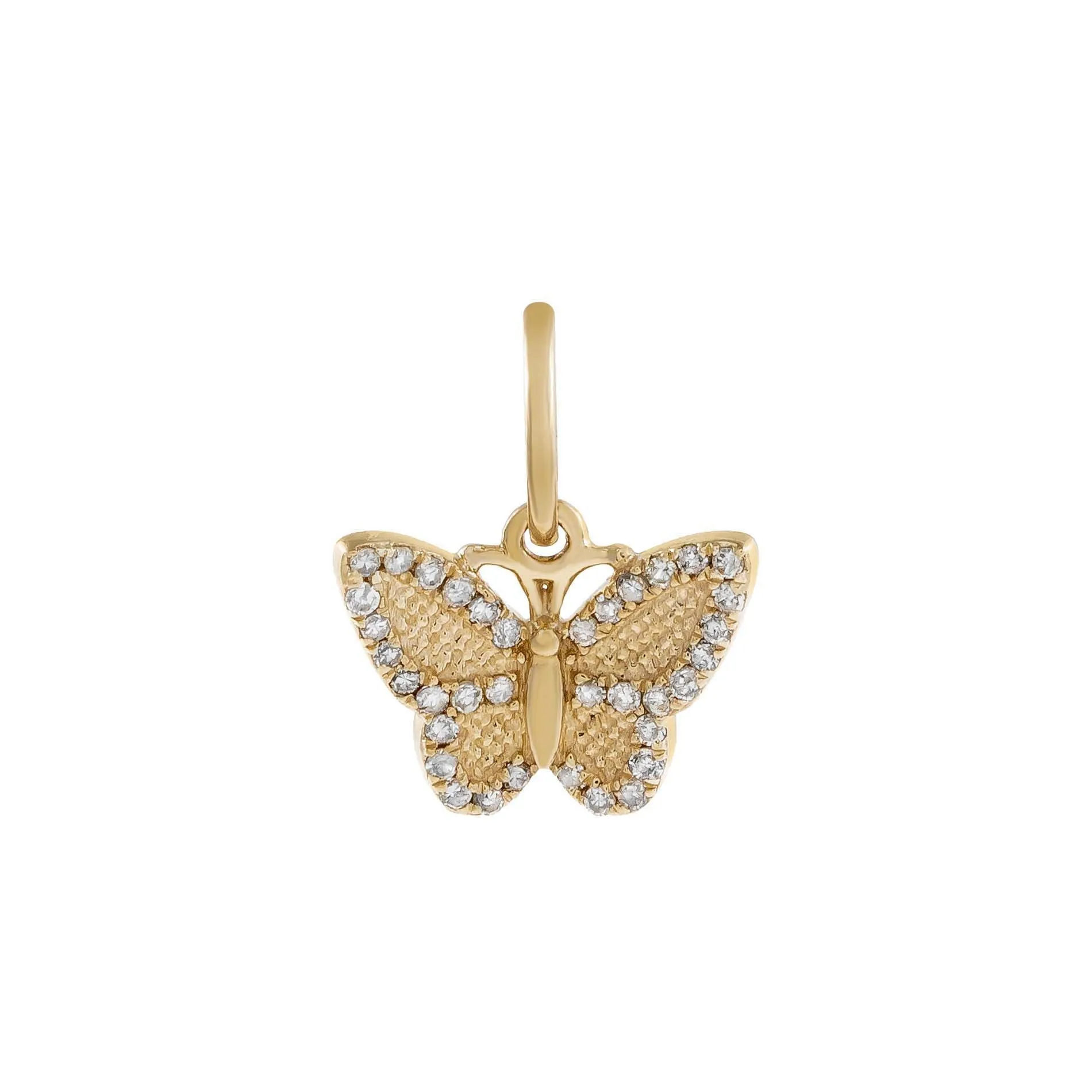 Diamond Butterfly Charm 14K