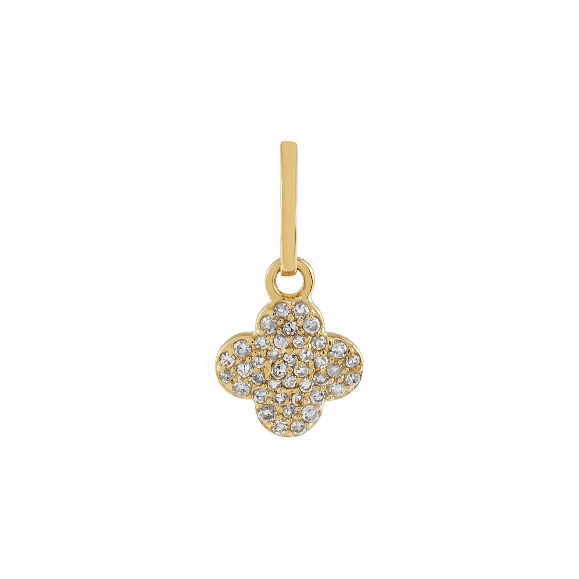 Diamond Clover Charm 14K