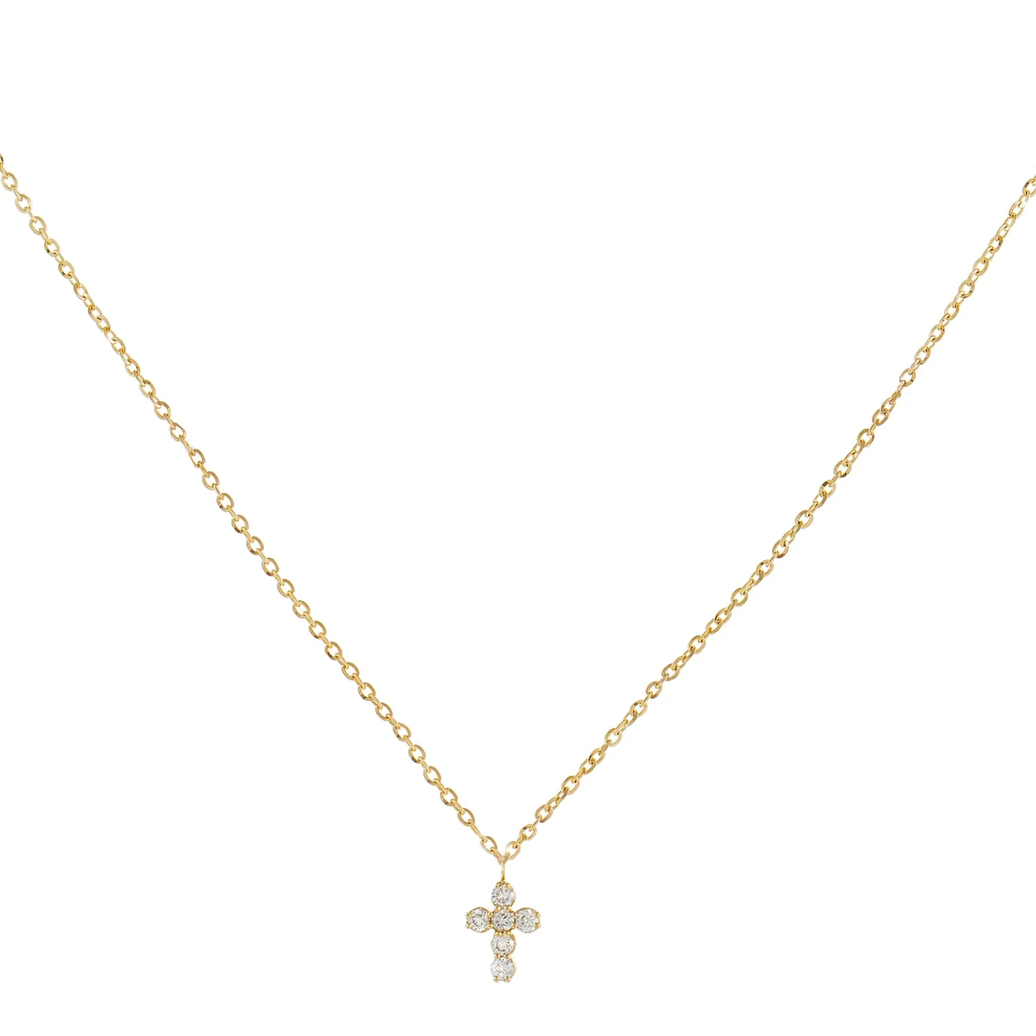 Diamond Cross Necklace 14K