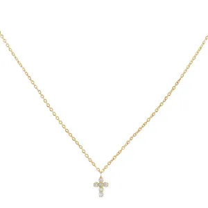 Diamond Cross Necklace 14K