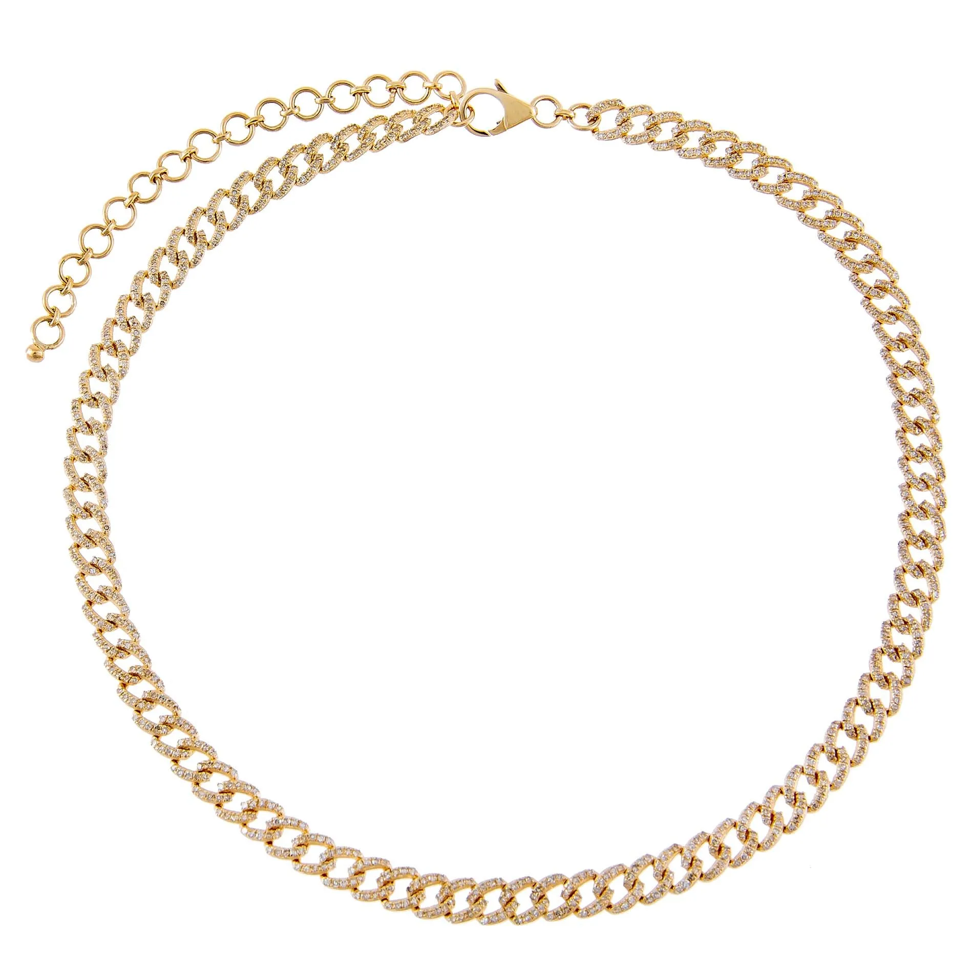 Diamond Cuban Chain Choker 14K