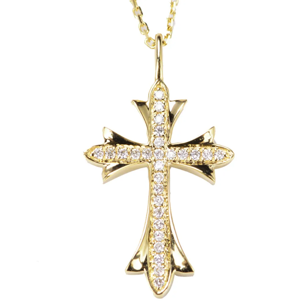 Diamond Gothic Cross Pendant Necklace