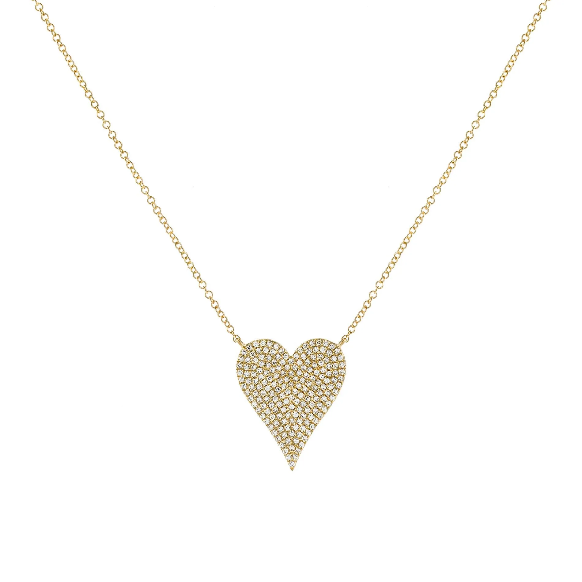 Diamond Large Heart Necklace 14K
