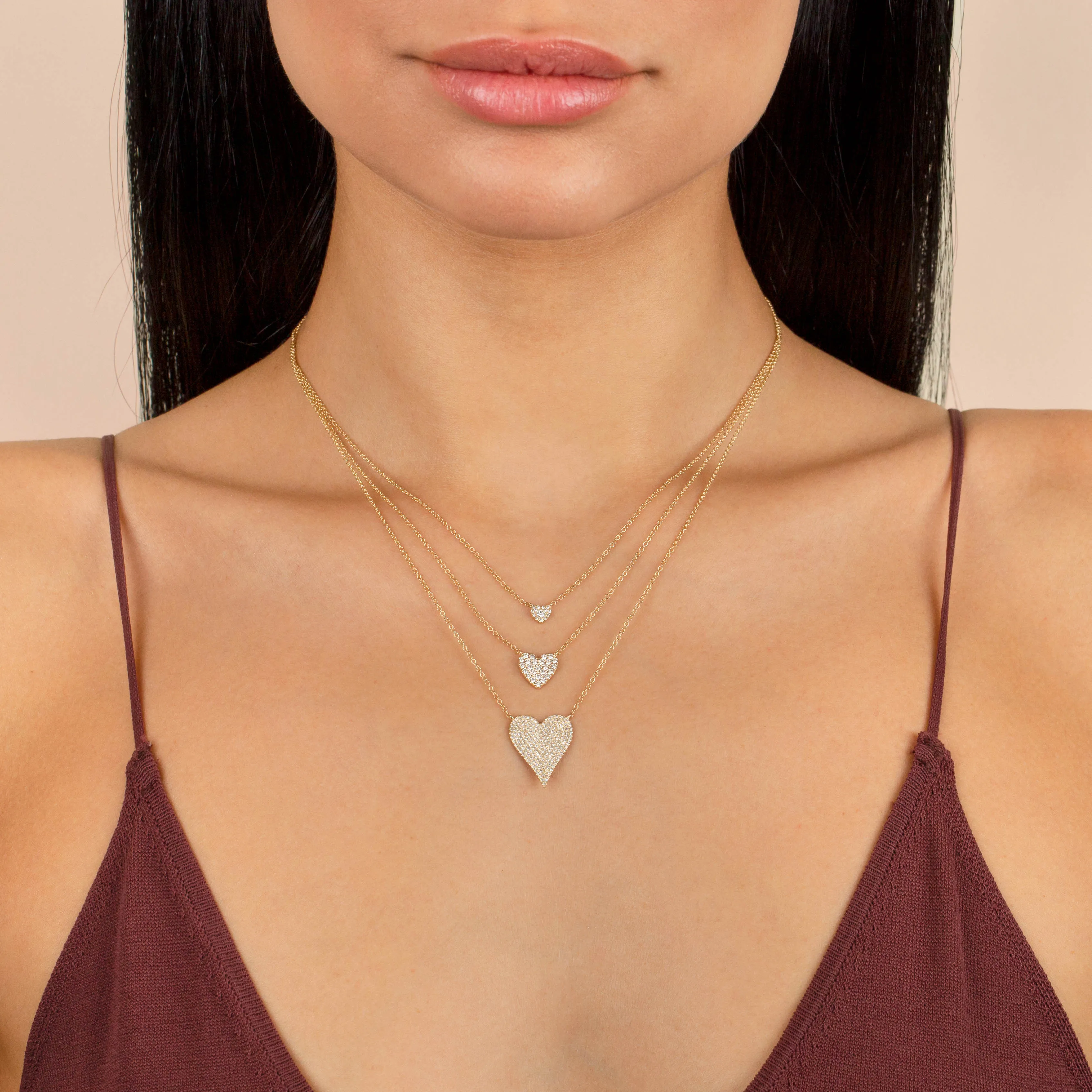 Diamond Large Heart Necklace 14K