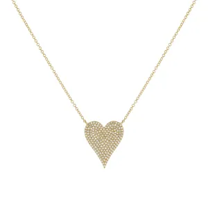 Diamond Large Heart Necklace 14K