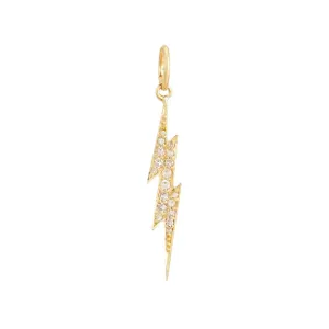 Diamond Lightning Bolt Charm 14K