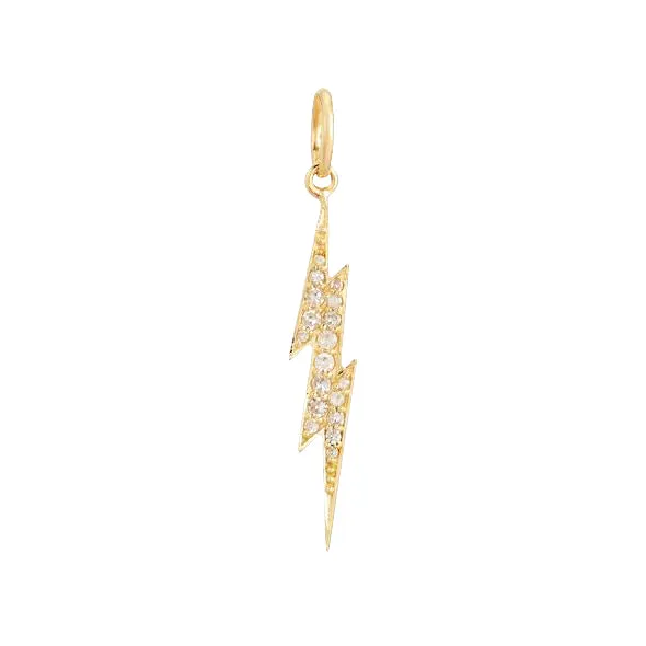 Diamond Lightning Bolt Charm 14K