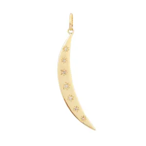 Diamond Moon X Star Charm 14K