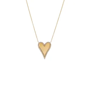 Diamond Pave Outlined Elongated Necklace 14K