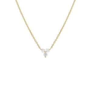 Diamond Trio Cluster Necklace 14K