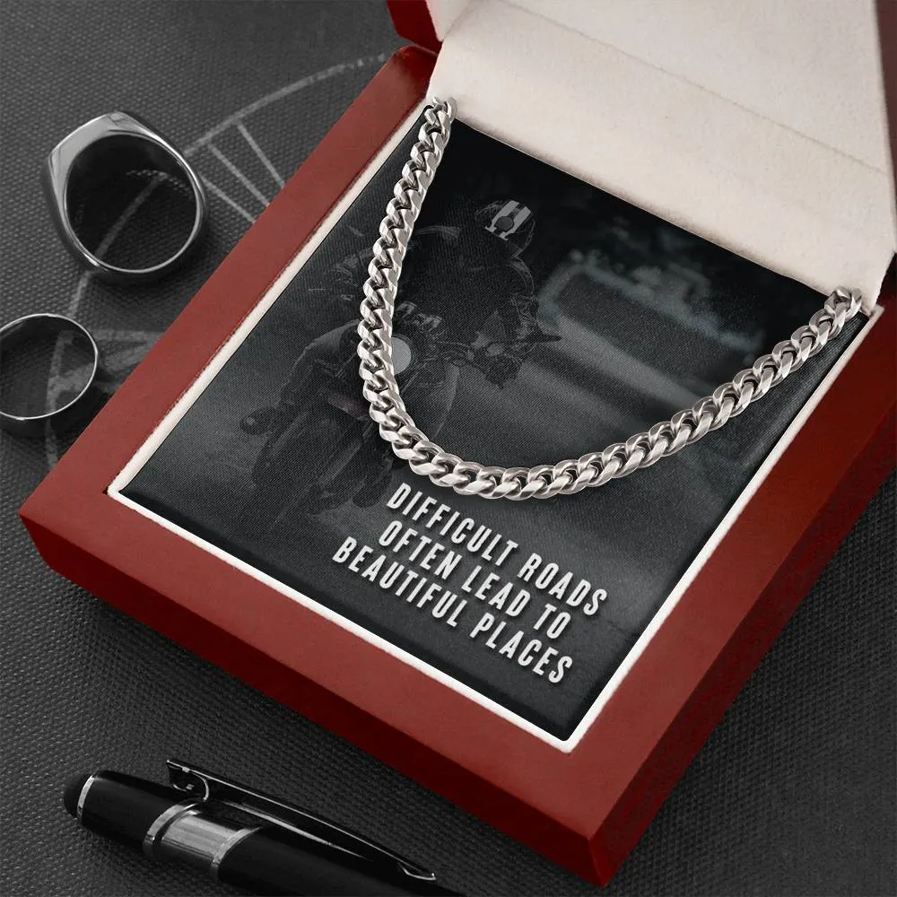 Difficult roads lead to beautiful places-Chain Link Necklace