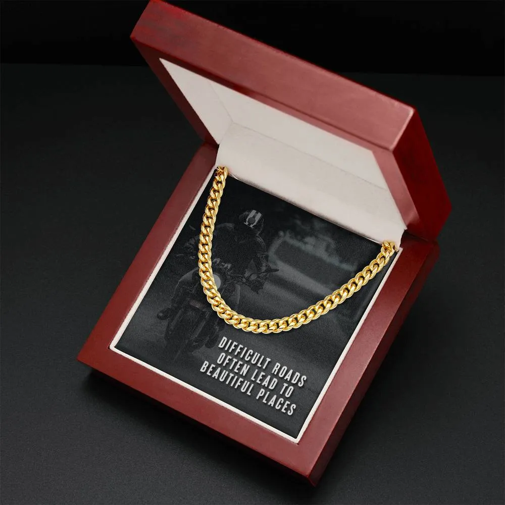 Difficult roads lead to beautiful places-Chain Link Necklace