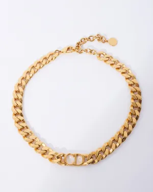 Dior Gold "Danseuses Etoile" Logo Choker Necklace