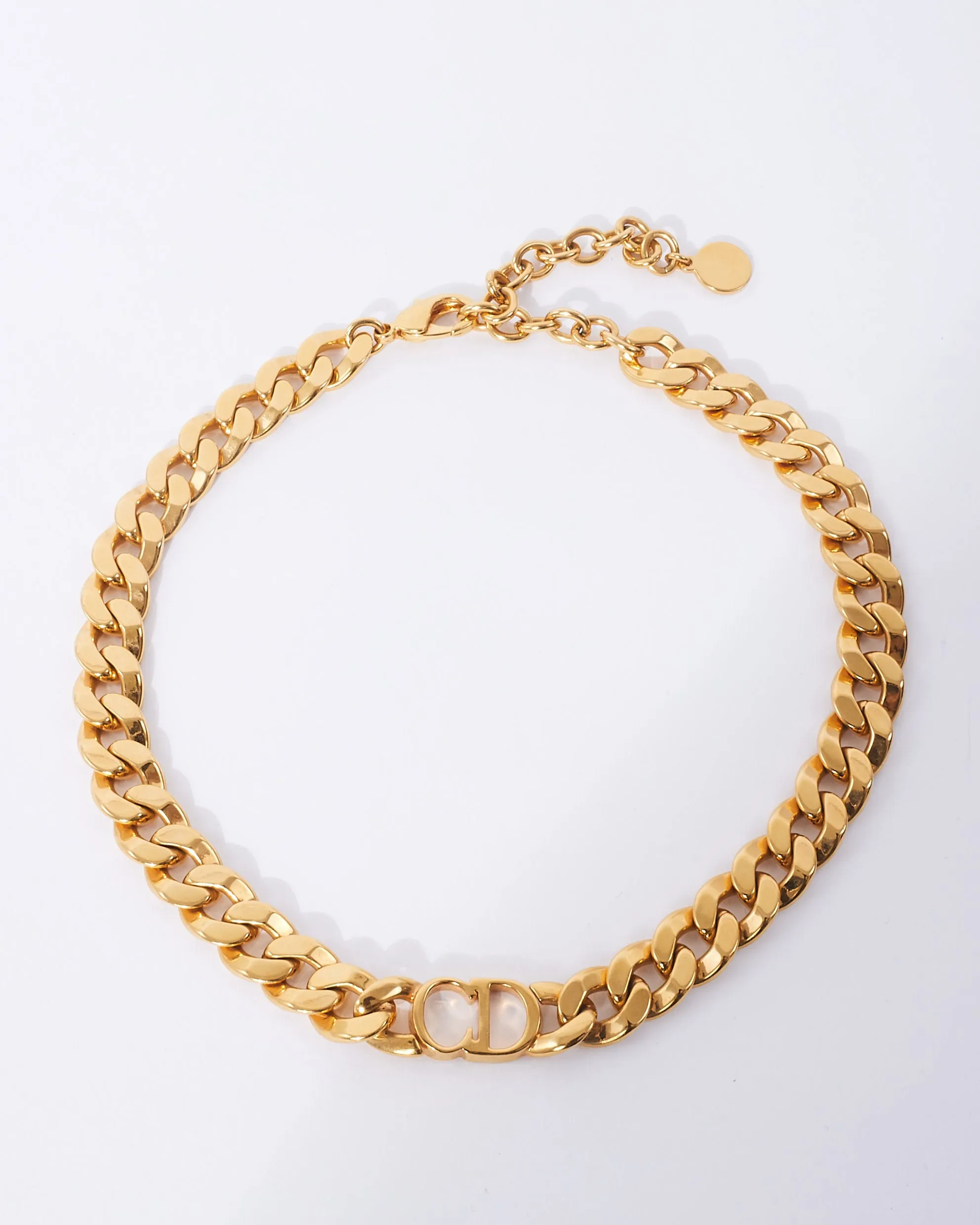 Dior Gold "Danseuses Etoile" Logo Choker Necklace