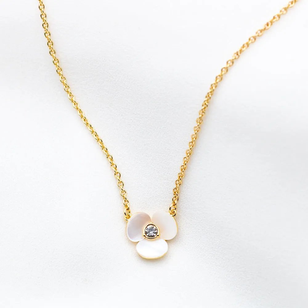 Disco Pansy Mini Pendant Necklace